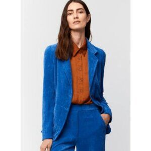 Aldo Martin Amaya Jacket Blue Corduroy 2 Button Blazer Lightweight Size Medium